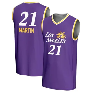 Men's Los Angeles Sparks Kate Martin Replica Purple Lightweight Jersey